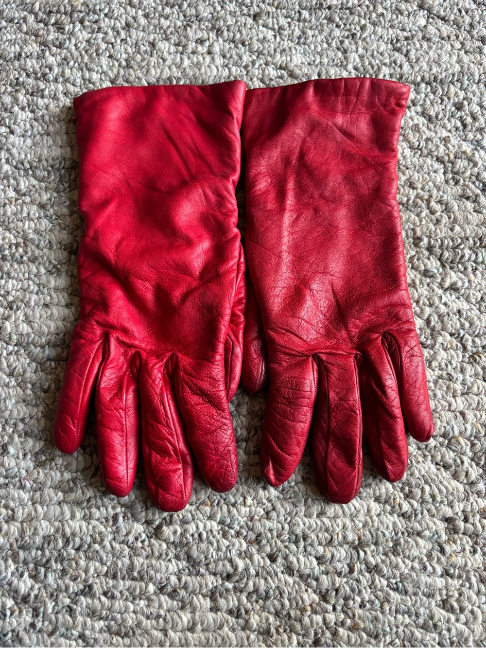 Saks Fifth Avenue Red Leather Gloves